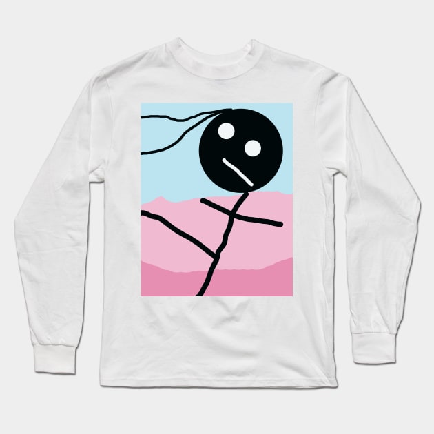 Dancing Kid Stick Figure Long Sleeve T-Shirt by Eigo Wild